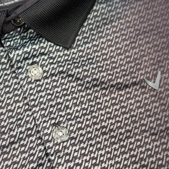 Callaway Golf Shirt Opti Dri Short Sleeve Stretch Polo Grey Silver Medium - Picture 4 of 8